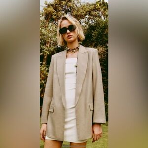 NWT ZARA LINEN BLAZER SZ M